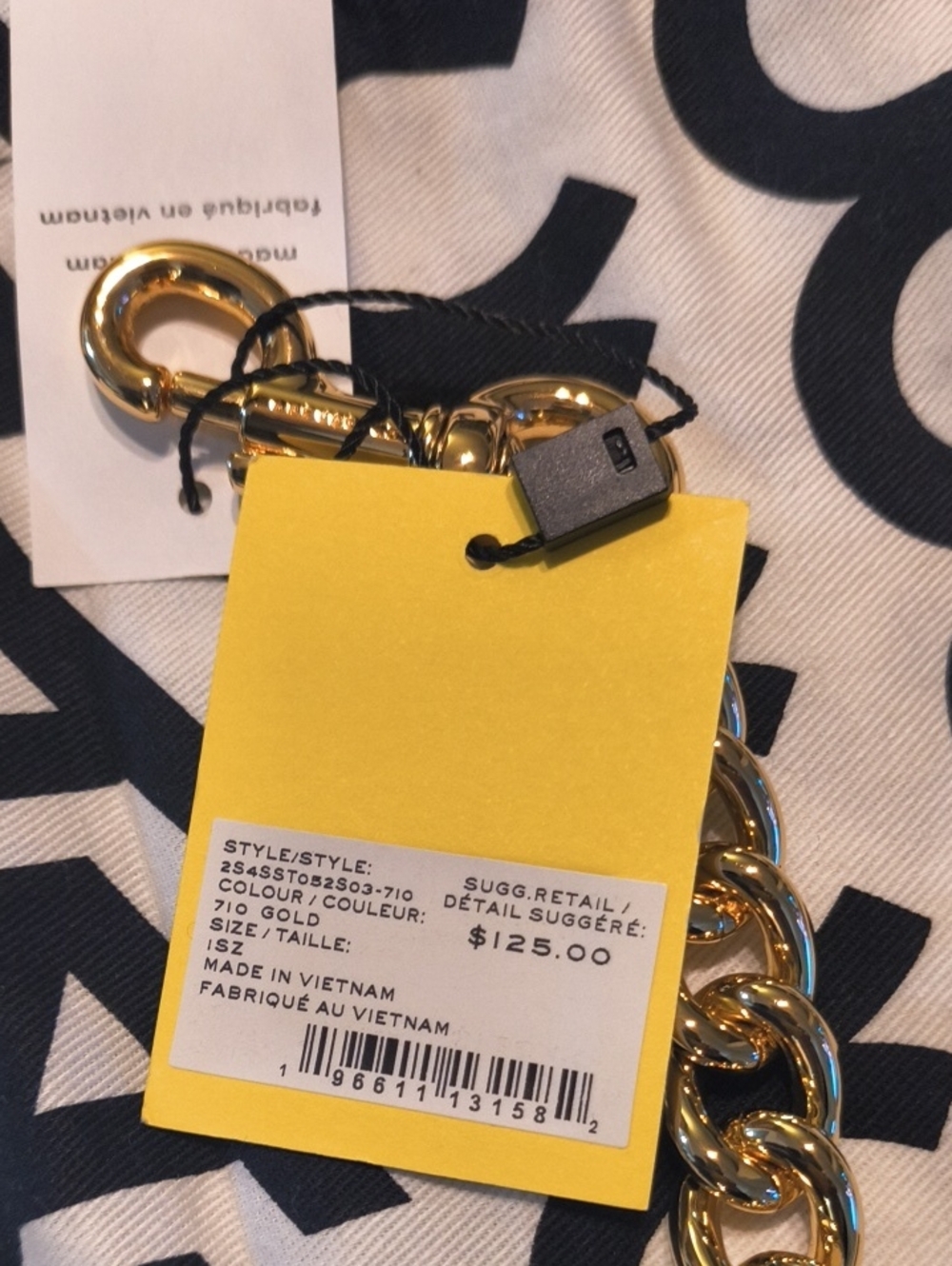 Marc Jacobs Polished Gold Letter Chain Strap - Picture 3 of 6